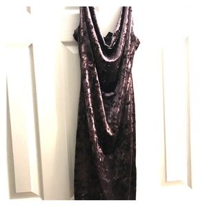 CRUSHED VELVET PURPLE BODYCON DRESS
